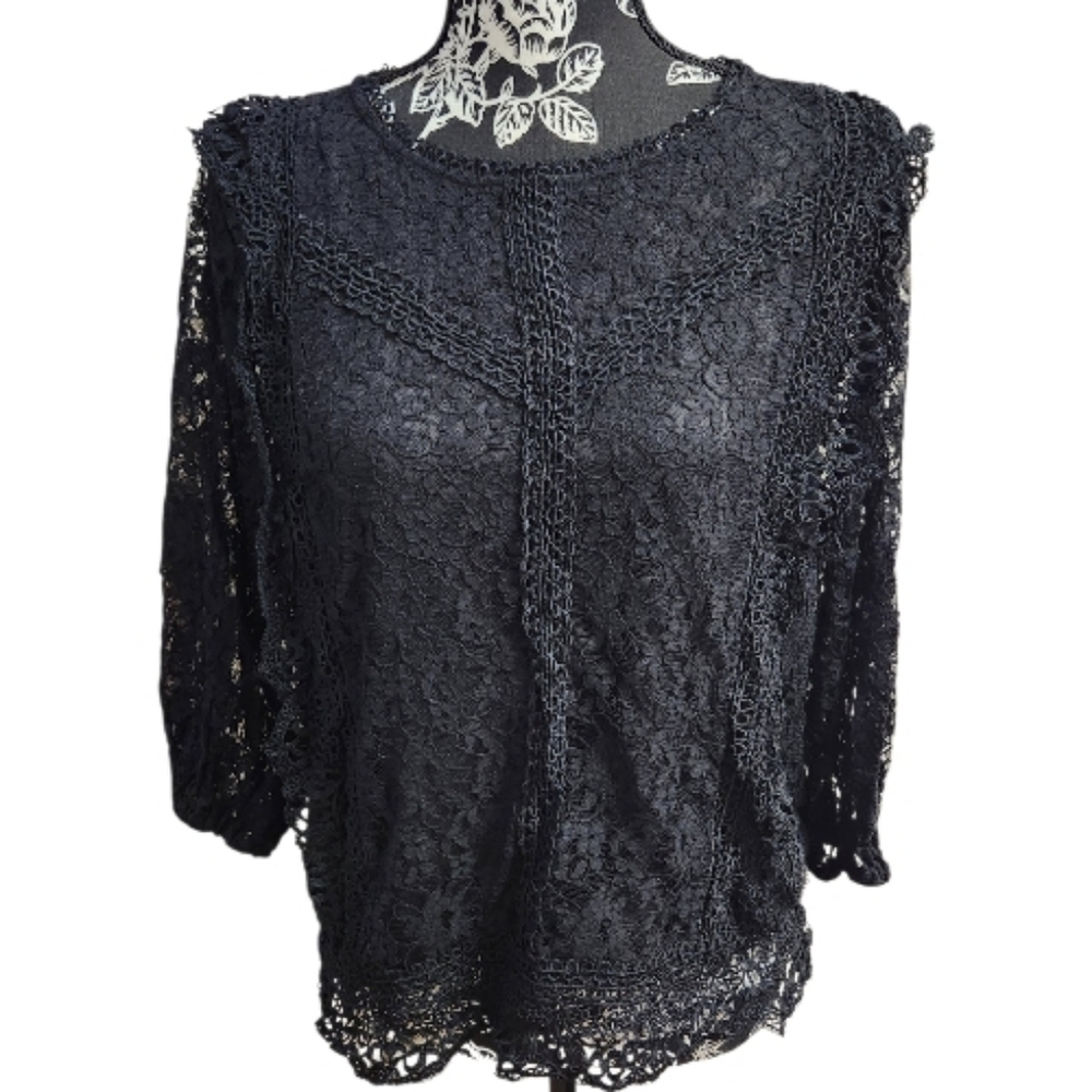Hayden Elegant Black Lace Women's Top